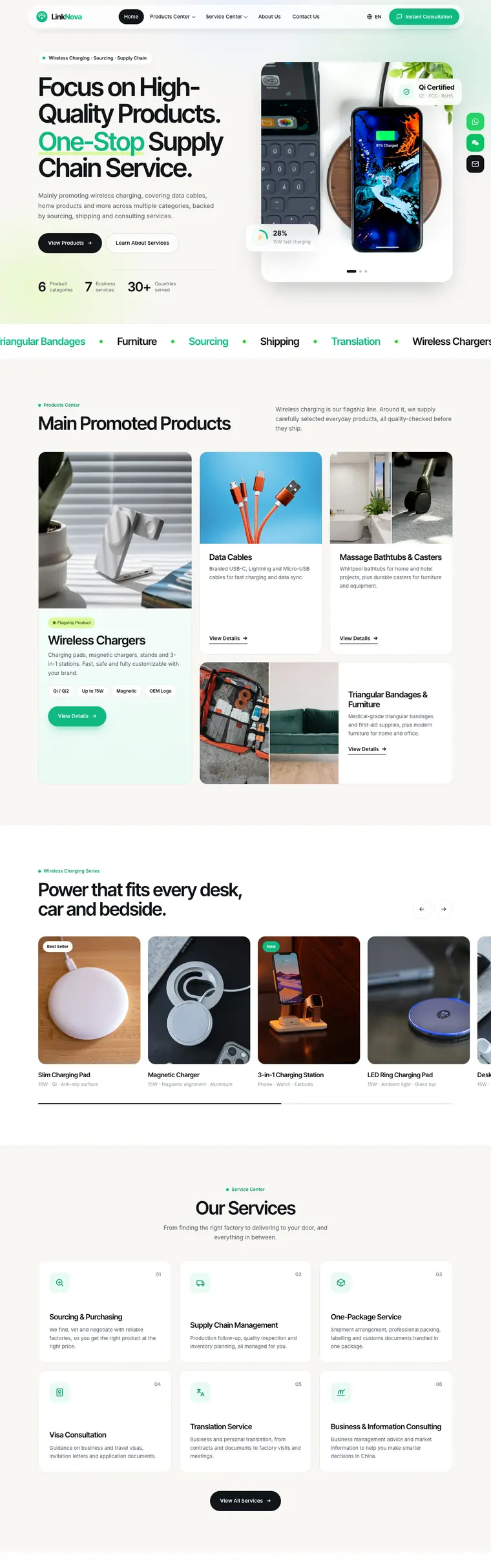 LinkNova homepage