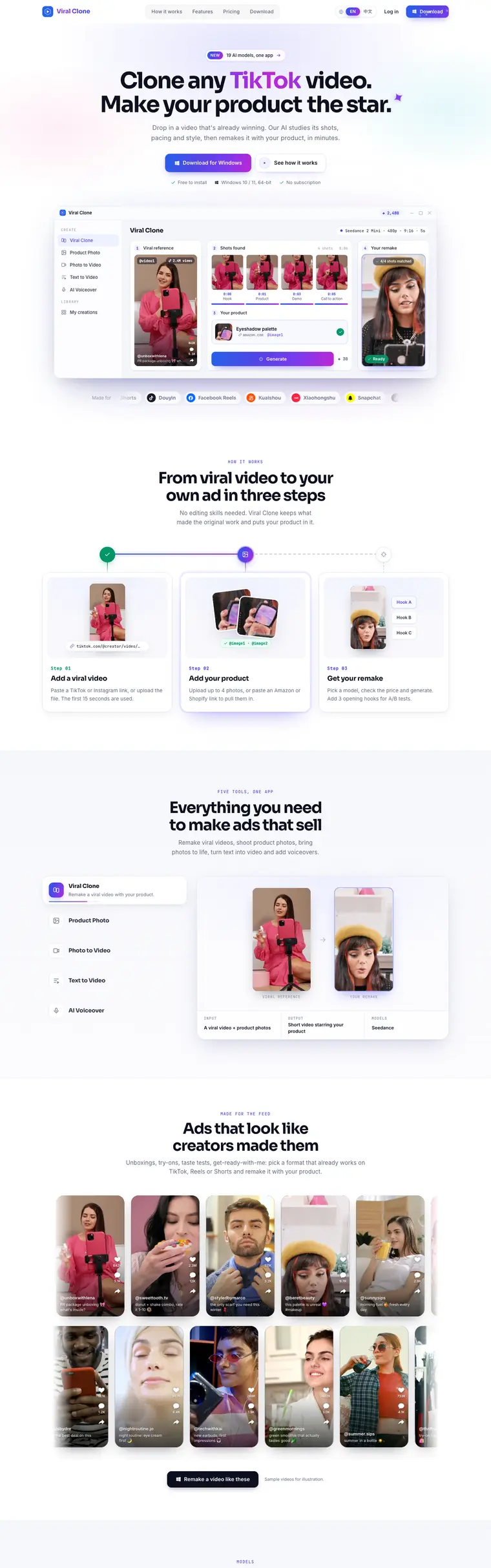 Viral Clone web app