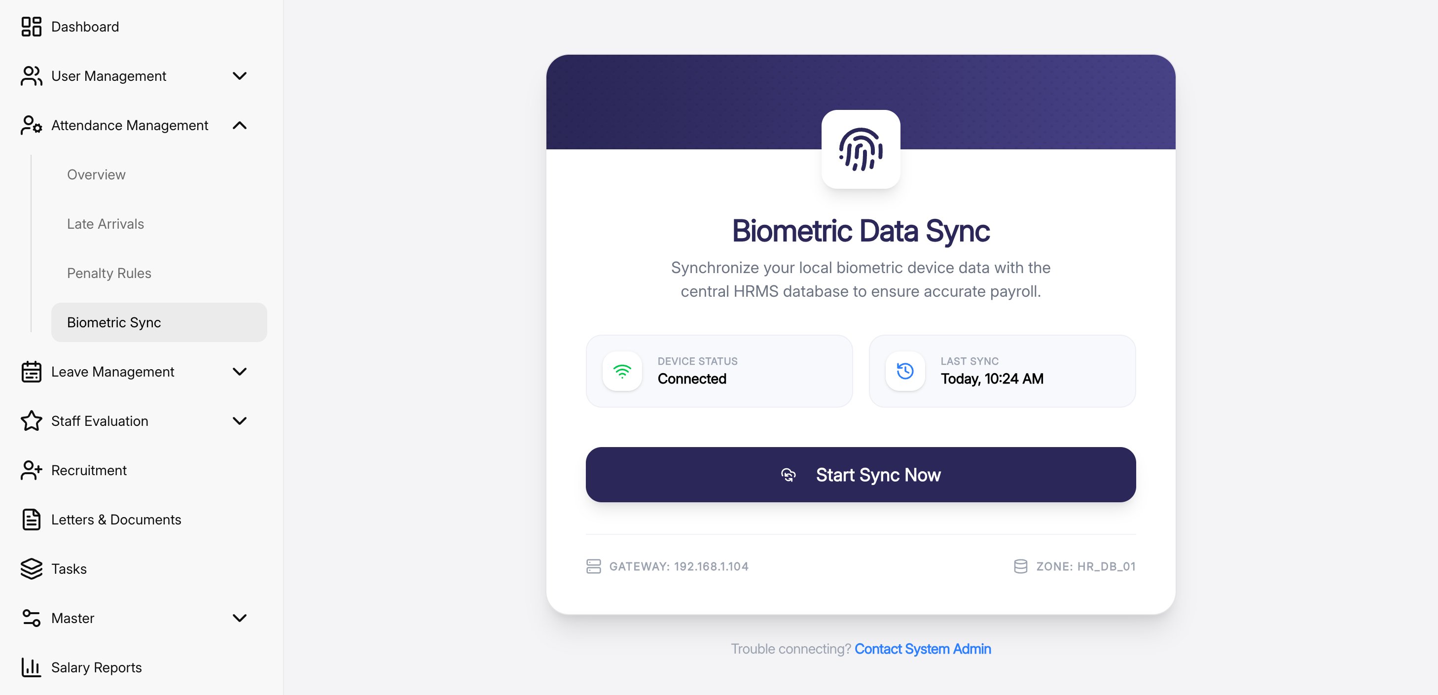 MOUNTSMY biometric data sync screen with device status, last sync time, and gateway configuration